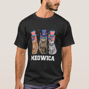 T-shirt Trois chats 4 juillet famille jumelée USA Patrio