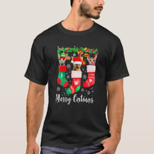 T-shirt Trois chats Devon Rex dans une chaussette Joyeux C