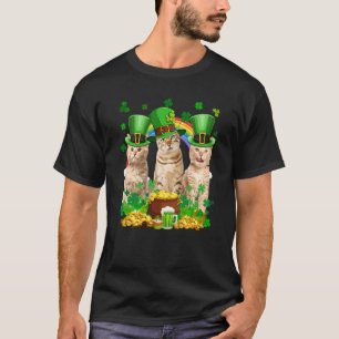 T-shirt Trois chats lutin trèfle C Saint-Patrick D