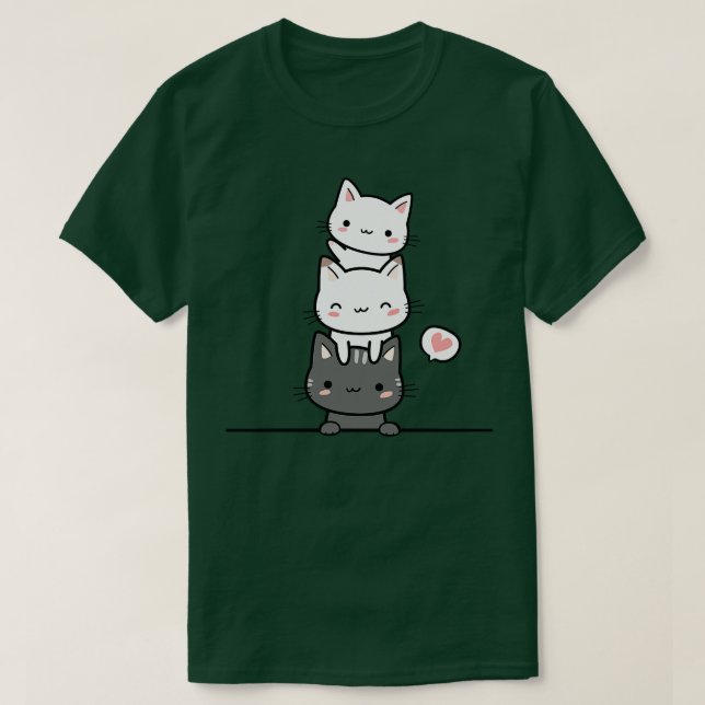 T-shirt Trois chats mignons (Design devant)