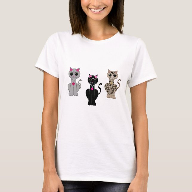 T-shirt Trois chats mignons (Devant)