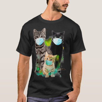 T-shirt Trois Chats Portent 2020 Quarantined Funny