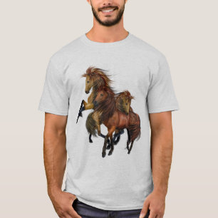T-shirt Trois Chemise Stallions Sauvages