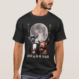T-shirt Trois chèvres porcines Moon Design 3 chèvres bébés