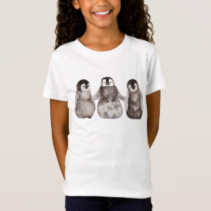 T-Shirt Trois chicots Penguin Empereur D'Aquarelle 