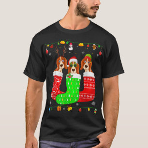 T-shirt Trois Chien À Hound Basset Dans Les Chaussettes De