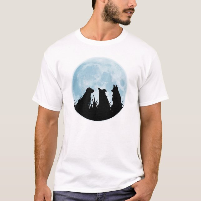 T-shirt Trois chiens à la nuit (Devant)