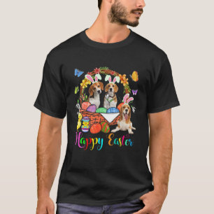 T-shirt Trois Chiens Beagles De Lapin Dans Le Panier Des O