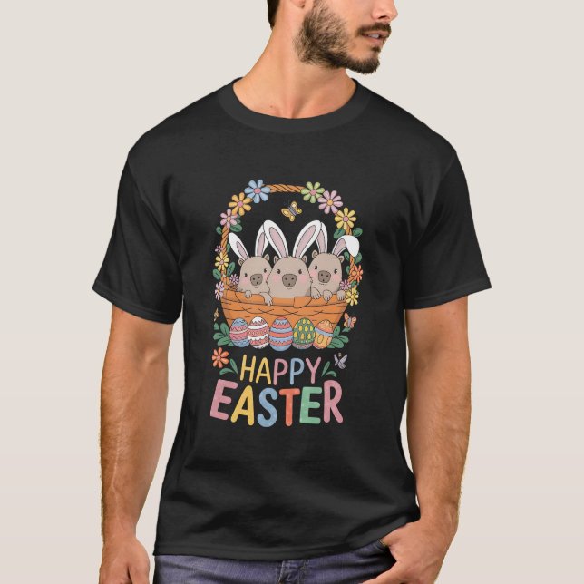 T-shirt Trois Chiens Caprybala De Lapin Dans Le Panier Oeu (Devant)