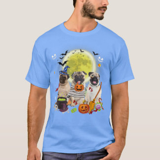 T-shirt Trois Chiens Carlins Sorcière maman effrayante Hal