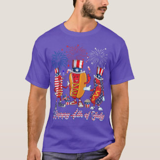 T-shirt Trois Chiens Chauds Blancs Rouges Et Chien Chaud B