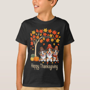 T-shirt Trois chiens de berger australiens tombent arbre h