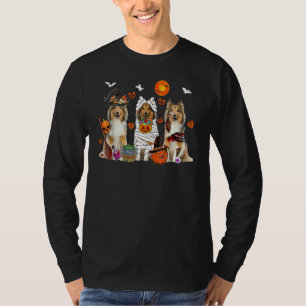 T-shirt Trois chiens de berger des Shetland Sorcière Mummy