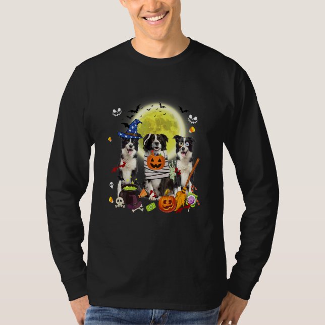 T-shirt Trois chiens de Border Collie Sorcière Mummy effra (Devant)