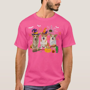 T-shirt Trois Chiens de Corgi sorcier Halloween maman Pump