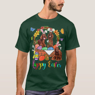 T-shirt Trois Chiens De Lapin De Setter Irlandais Dans Les