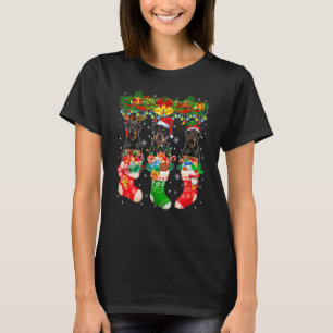 T-shirt Trois Chiens De Père Noël Reindeer Elf Rottweiler