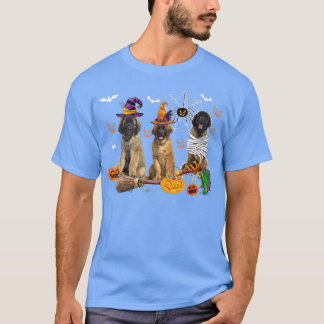 T-shirt Trois Chiens Leonberger sorcière Halloween maman e