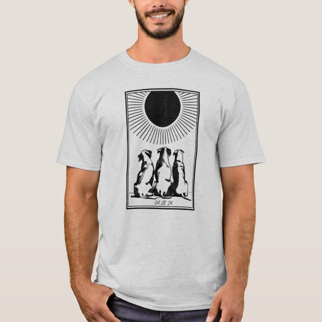 T-shirt Trois chiens "nuit" Eclipse 2024 (Devant)