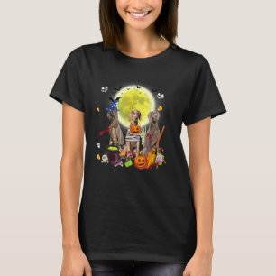 T-shirt Trois chiens Weimaraner sorcière momie effrayante 