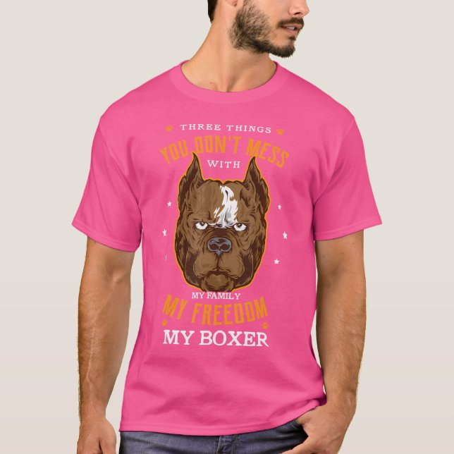 T-shirt Trois Choses Que Tu Ne Mains Pas Avec Mes Chiens D (Devant)