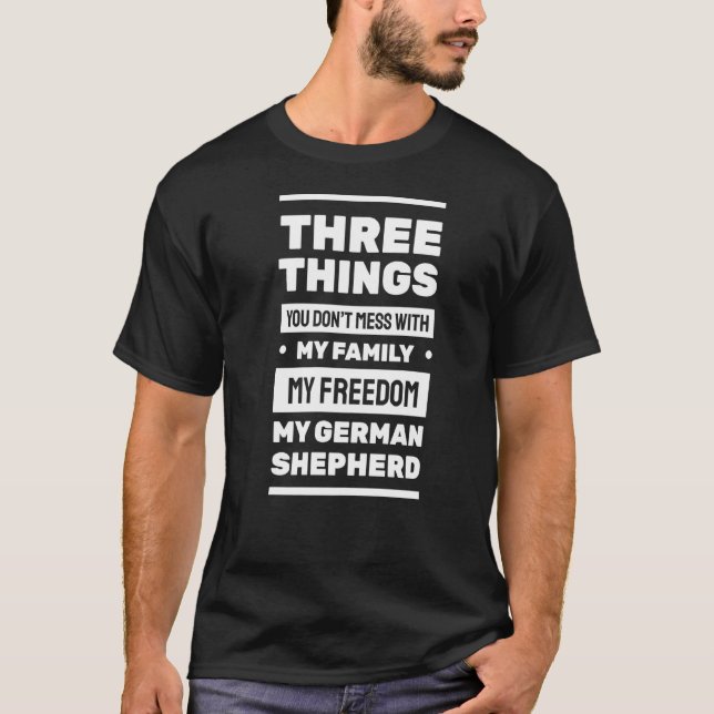 T-shirt Trois choses que vous ne manquez pas avec berger a (Devant)