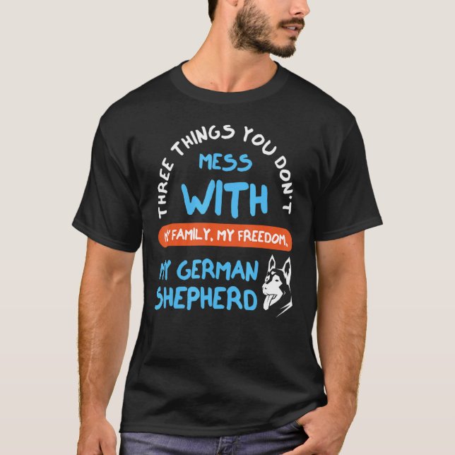 T-shirt Trois choses que vous ne manquez pas avec berger a (Devant)