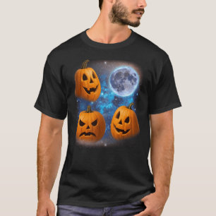 T-shirt Trois Citrouilles hurlent à Moon Weird Meme Citrou