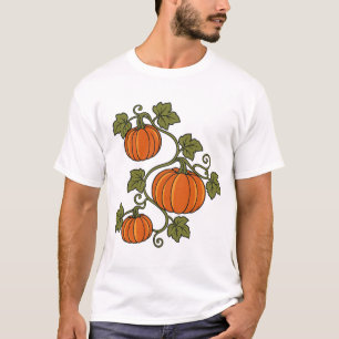 T-shirt Trois citrouilles sur une vrille incurvée