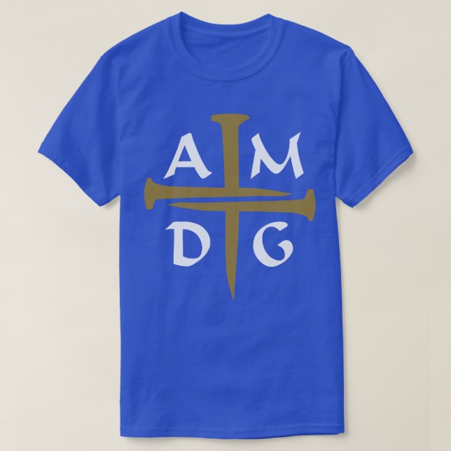 T-shirt Trois clous croisent AMDG (Design devant)
