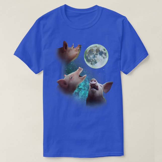 T-shirt Trois Cochons De Ferme À La Lune 3 Loups Loups Drô (Design devant)