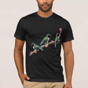 T-shirt Trois colibris perchés sur une branche Floss Silt