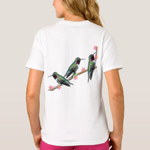 T-shirt Trois colibris perchés sur une branche Floss Silt