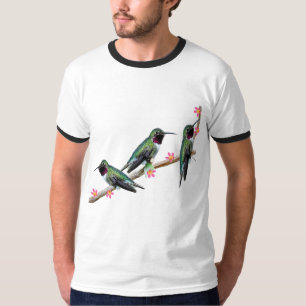 T-shirt Trois colibris perchés sur une branche Floss Silt