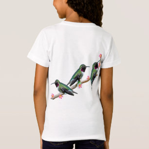 T-Shirt Trois colibris perchés sur une branche Floss Silt