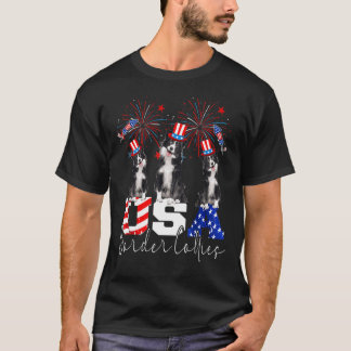T-shirt Trois colons frontaliers américains portant le dra