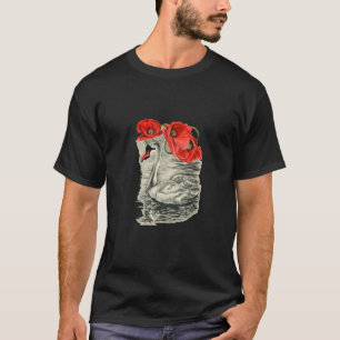 T-shirt Trois coquelicots et un cygne fleurissent les oise