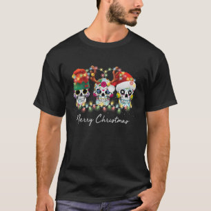 T-shirt Trois crâne de sucre lumières de Noël Reindeer Pèr