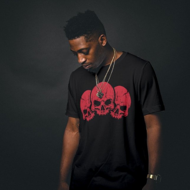 T-shirt Trois crâne rouge (Créateur téléchargé)