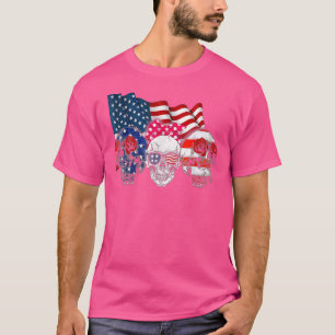 T-shirt Trois crânes Joyeux Jour de l'Indépendance 4 juill