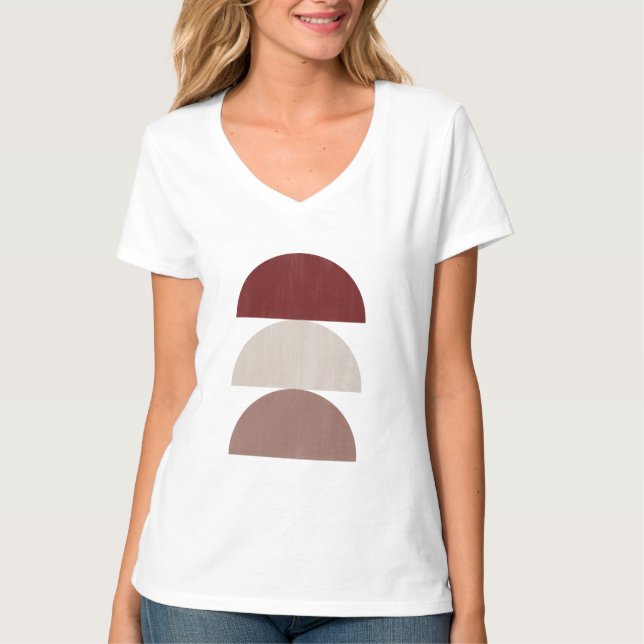 T-shirt Trois Croissants Peints En Couleur 01 (Devant)
