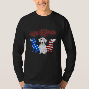 T-shirt Trois Dachshunds American Flag couleur 4 juillet