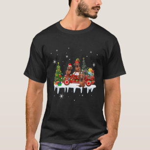 T-shirt Trois Dachshunds Elfes de Renne du Père Noël sur l