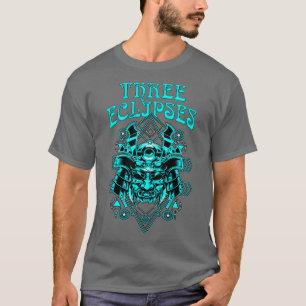 T-shirt Trois Éclipses Japonais Cyborg Samurai Demon Oni M