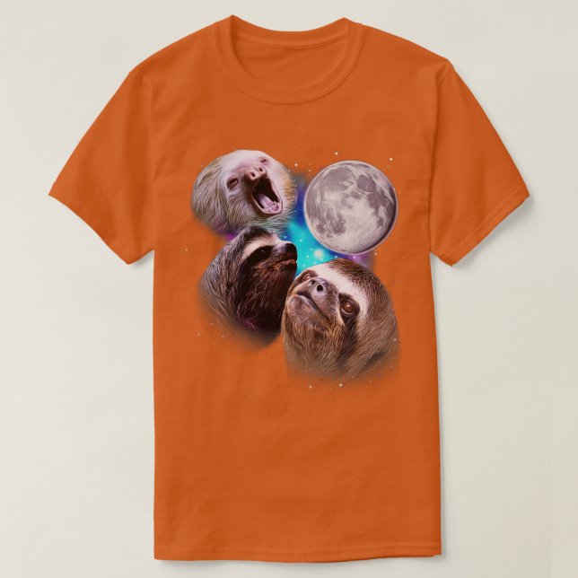 T-shirt Trois fentes hurlent à la lune (Design devant)