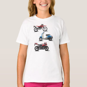 T-shirt trois filles moto