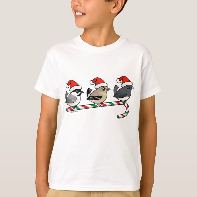 T-shirt Trois Finches de Noël (États-Unis) (Devant)