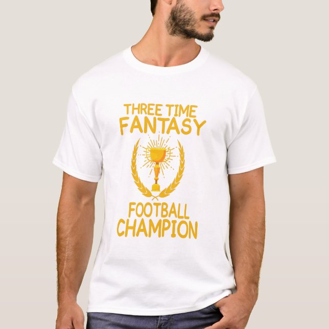 T-shirt Trois fois imaginaire champion de football cadeau (Devant)