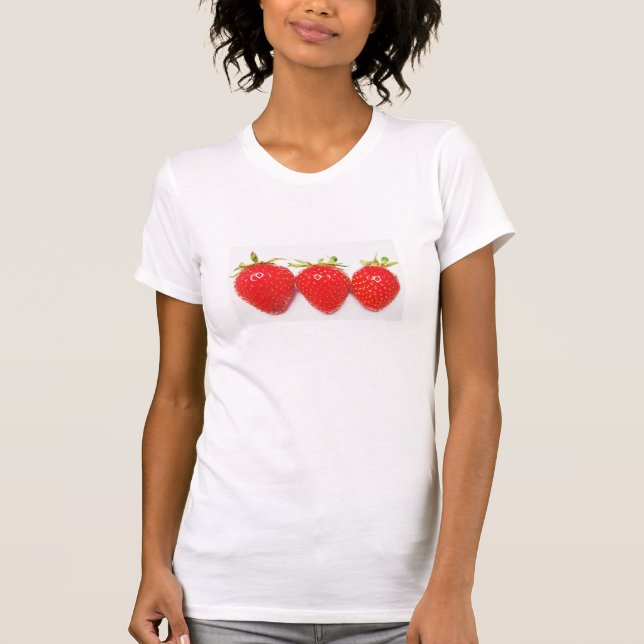 T-shirt trois fraises rouges (Devant)