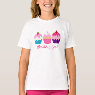 T-shirt Trois Gâteaux Colorés - Fille d'Anniversaire